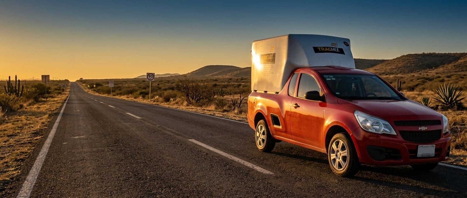 Representation of the TRACMEX 1/2 Ton Pickup on the highway