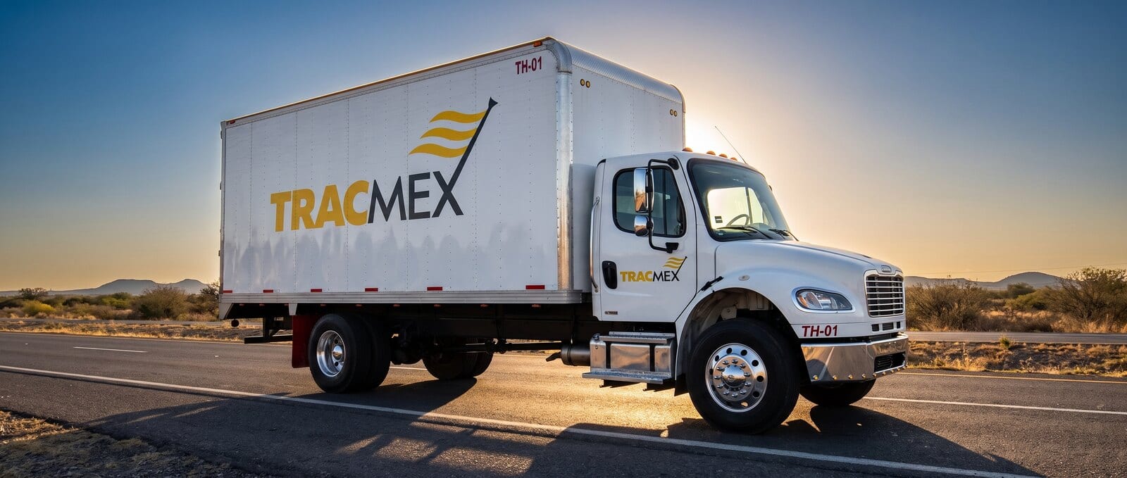 Camión rabón 10 toneladas TH-01 de TRACMEX: unidad real, escena recreada en carretera