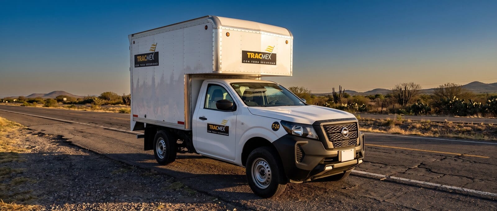 Camioneta 1 tonelada T-24 de TRACMEX: unidad real, escena recreada en carretera